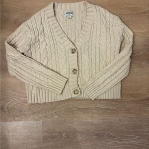 Cable Knit Cream Cardigan